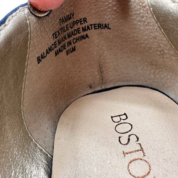 Boston Proper Navy Blue Leather Pammy Wedge Platform Cork Heels Size 9.5 - Picture 5 of 8